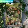 Vintage Metal Wall Poster Teal Rose Teacup 20x30cm Wall Decor