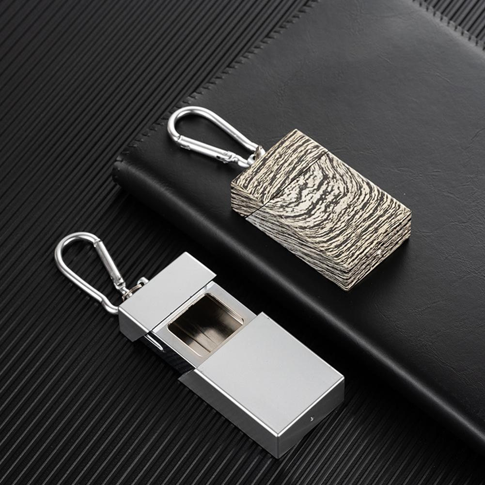 Portable Cigarette Ashtray Fireproof Butt Disposal Box Smell Proof Compact Ash Tray with Carabiner for Outdoor Travel
