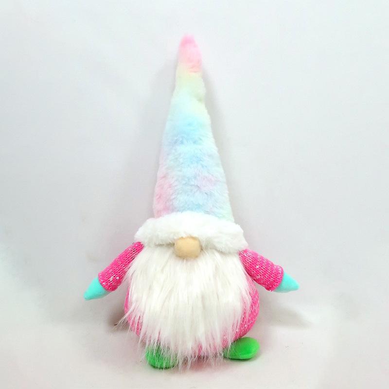 Telescopic long-legged plush doll creative Christmas ornament ornament cartoon Santa Claus shape fabric doll