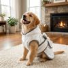 Pet Pajamas Coral Fleece Pet Bathrobe Towel Absorbent Tie Up Style Dog Bath Robe Hooded Comfortable Dog Bath Towel Swimming