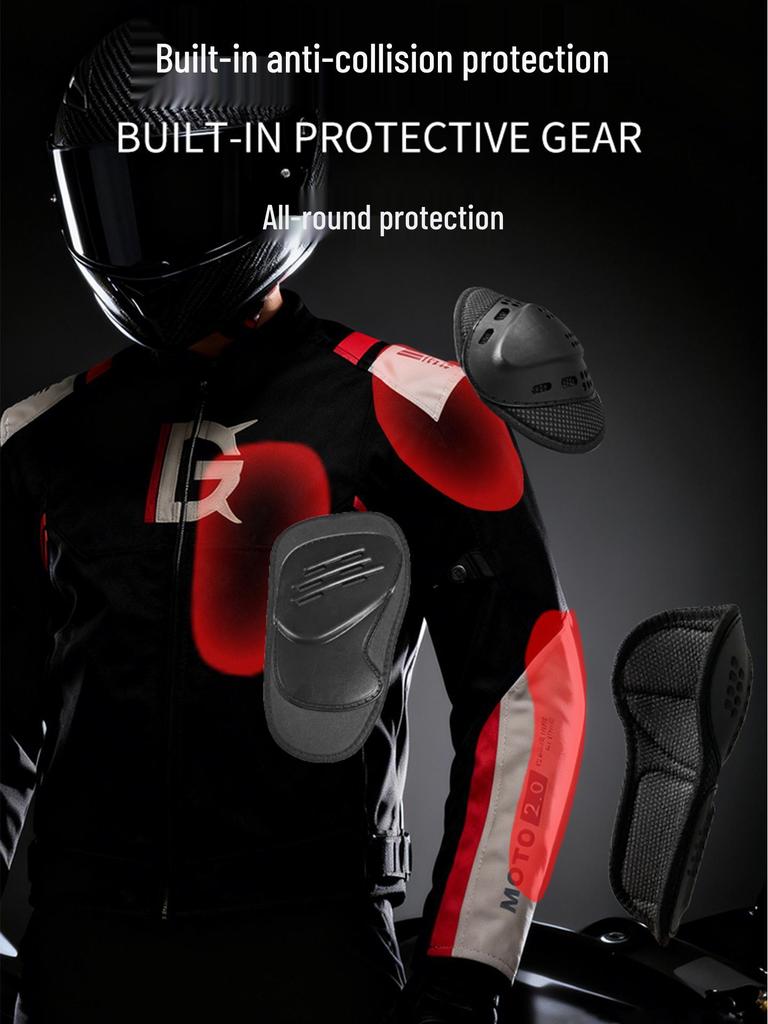 Men's All-Season Windproof Motorcycle Racing Suit: Protective, Warm, Anti-Fall Riding Jacket