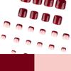 Red Short Square Press-on Nails for Hands & Feet - French Nail Art