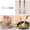 Long Wooden Handle Cooking Tool Set Silicone Spatula Tools Frying Spatula  Kitchen Utensils