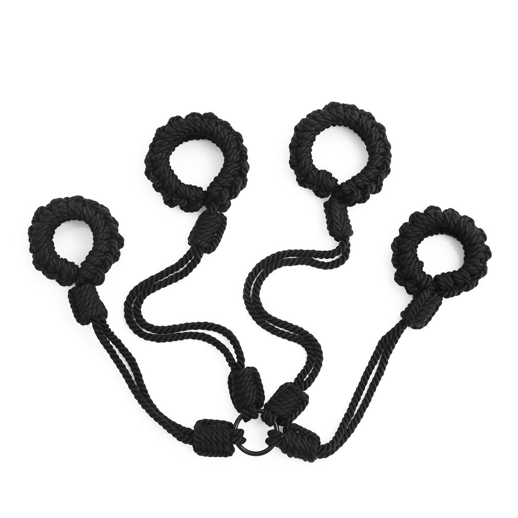 Yumuşak Polyester BDSM Kölelik Halat Köle Kelepçe Ayak Bileği Manşetleri Yaka Sling Kısıtlama Seks Oyuncakları Yetişkin Oyunu Erkek Kadın Seks Mobilya