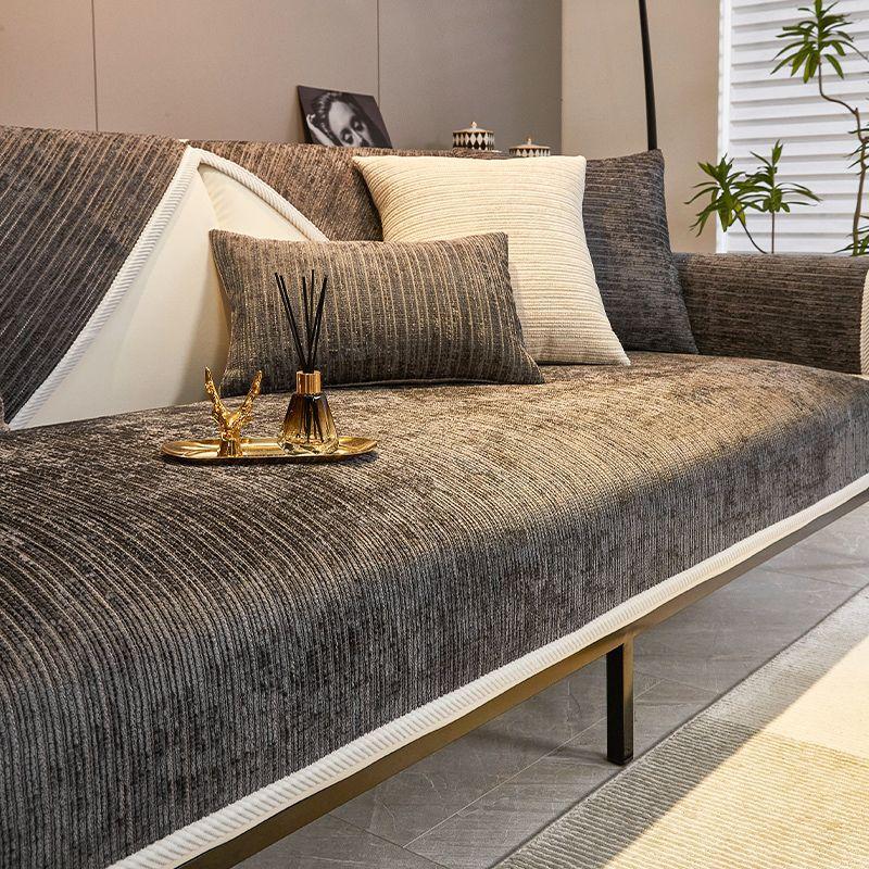 Simple Chenille Sofa Cushion, All-Season Gray, High-End Sofa Cover, All-Inclusive Non-Slip Set, Light Luxury And Modern