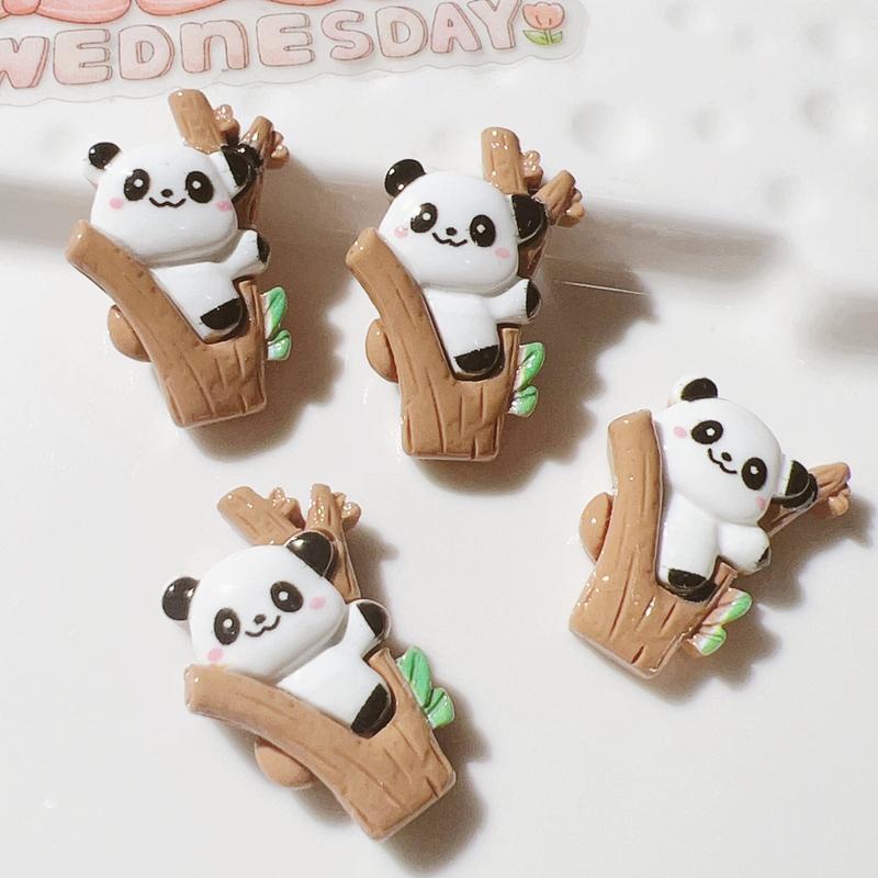 10Pcs New Cute Cartoon Mini Panda Series Flat Back Resin Scrapbooking DIY Jewelry Craft Decoration Accessories