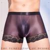 Sexy Spitze Seitenhöschen Hohe Elastizität Durchsichtig Durchsichtig Herren Boxershorts Exotische Gay Unterwäsche U Konvexe Beule Beutel Herren Slip Lingerie
