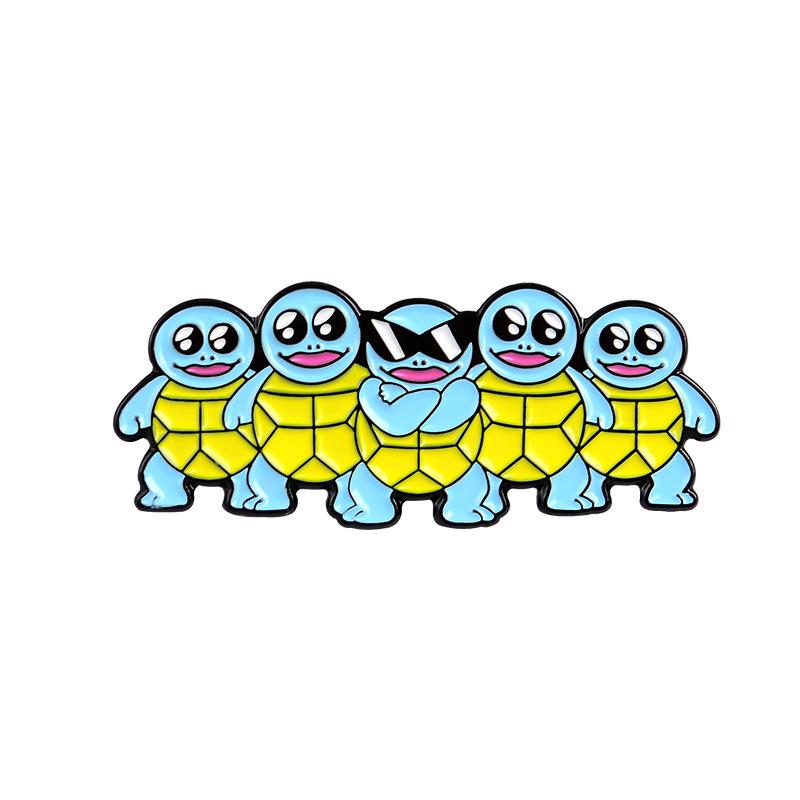 

Cartoon Cute Turtle Alloy Brooch - Five Turtles Pokemon Movie & TV Character Badge