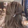 Women Hairpin Alloy Simple Style Geometry Round Triangle Love Pearl Side Clip Hairwear