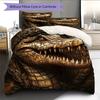 Black Crocodile Pattern Bedding Home Decoration Birthday Gift (1 * Duvet Cover + 2 * Pillowcase, Without Core)