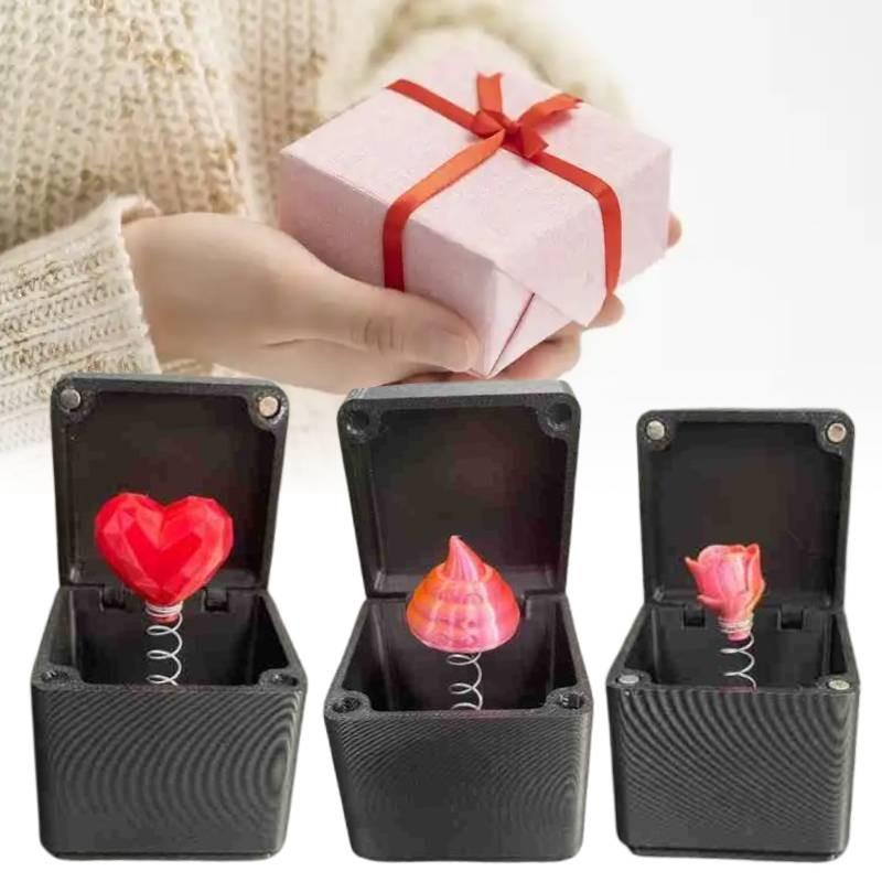 Heart Surprise Rose Gift Box 3d Printed Plastic Toy Decoration Festivals Gifts