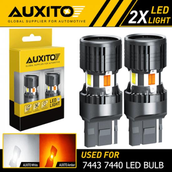 7443 LED Turn Signal Parking/DRL Lights Switchback Amber White CANBUS