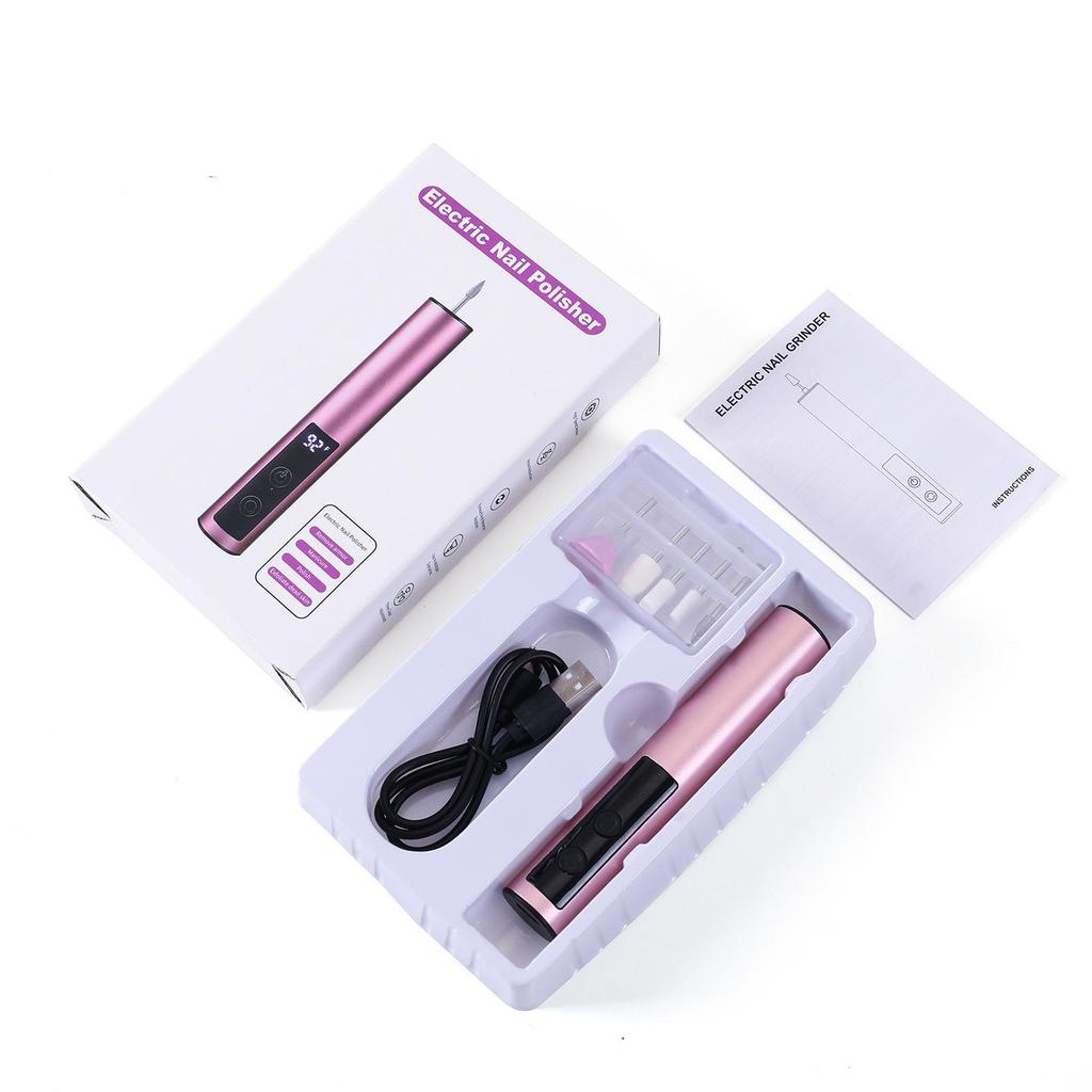 USB Rechargeable Nail Grinder & Engraving Pen with Digital Display, Aluminum Alloy