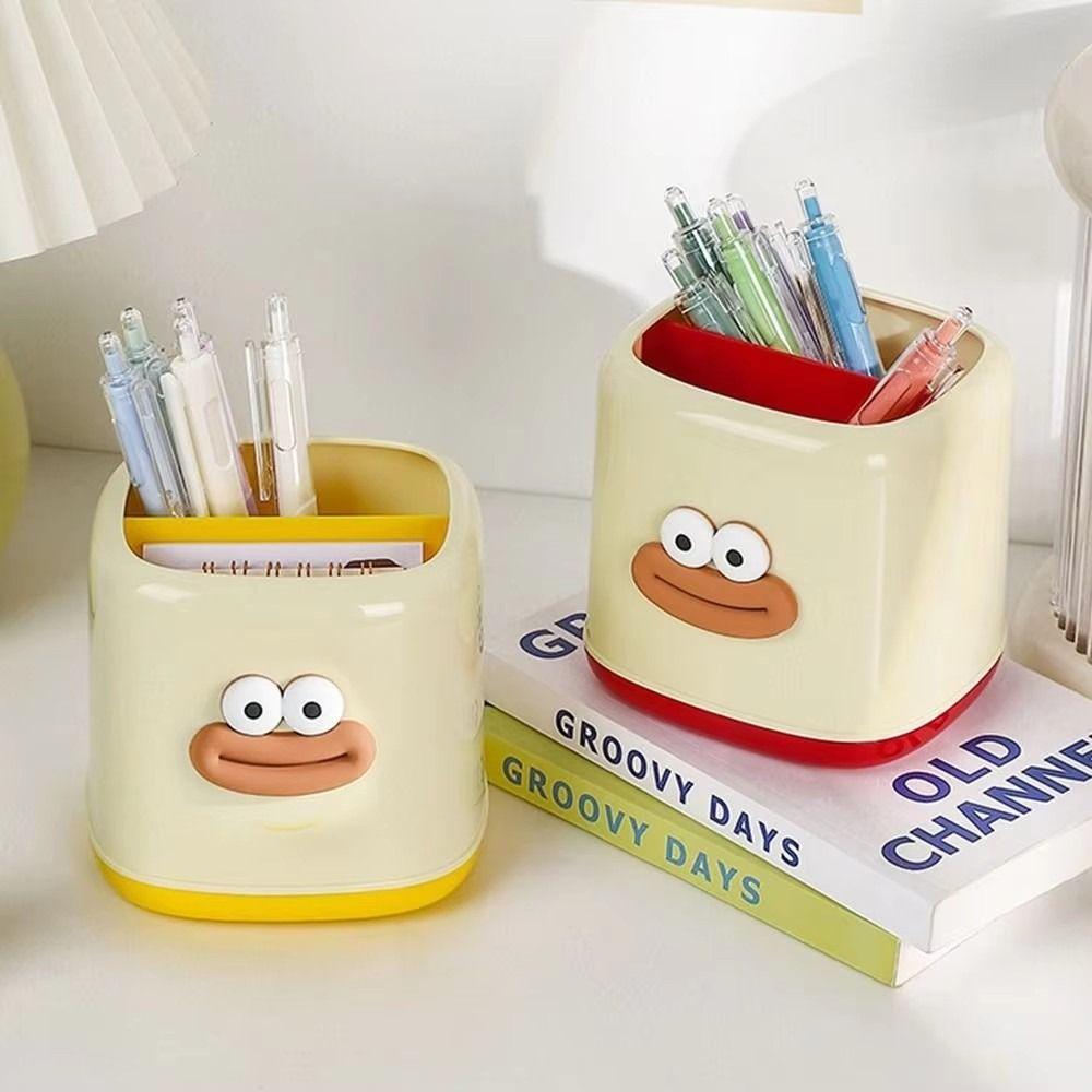 Plastic Student Pen Holder Interesting Stationery Organizer Pencil Storage Box  Home Office Decor