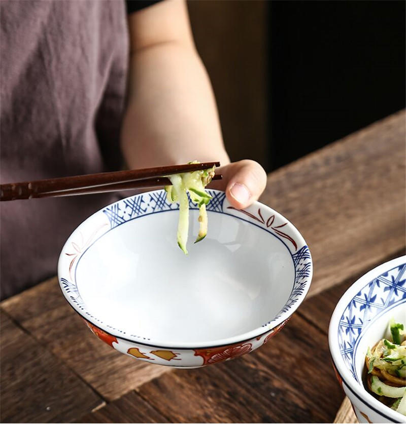 Japanese Ceramic with Lid Noodle Bowl Large Creative Noodle Bowl for Noodle Shop Fruit Salad Soup Kitchen Tableware | Bowls