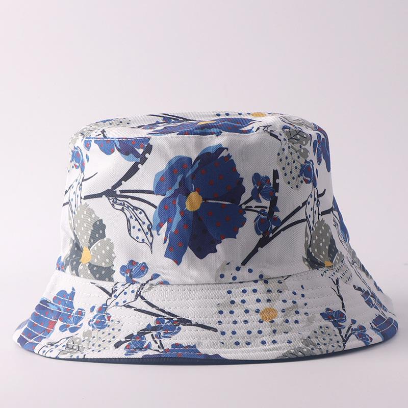 Digital printing small edge bucket hat spring and summer double-sided can wear outdoor sunshade basin hat spot