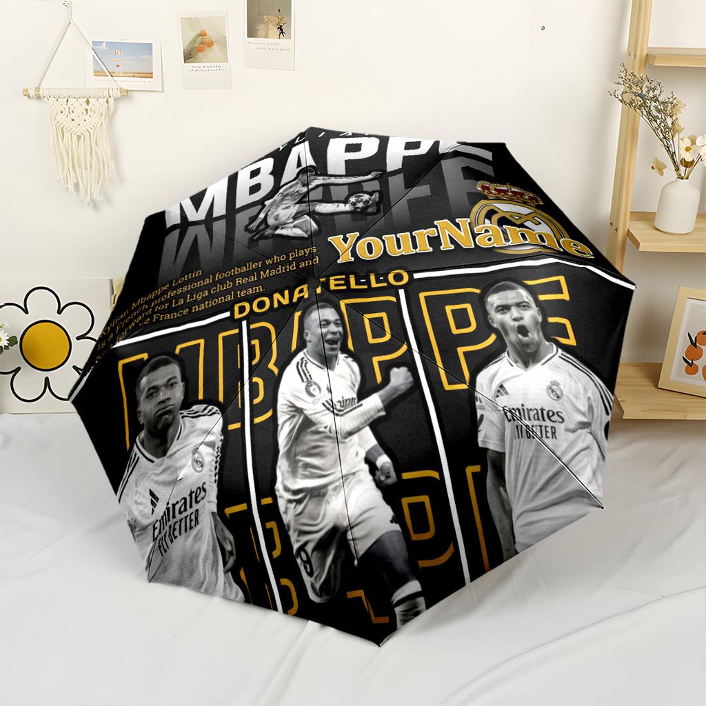 Mbappe Kişiselleştirilebilir İsimli Şemsiye Taşınabilir Otomatik Şemsiye Sağlam 8 Kademeli Gövde Katlanabilir Tasarım Seyahat Vazgeçilmezi Moda Severler Kadınlar İçin Şık Hediye