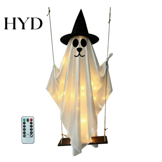 Hanging Spooky Ghost for Halloween Outdoor Decoration, Cute Flying Satin White Decoration With Best Materials Home, Tree, Porch, Patio, Lawn, Garden,