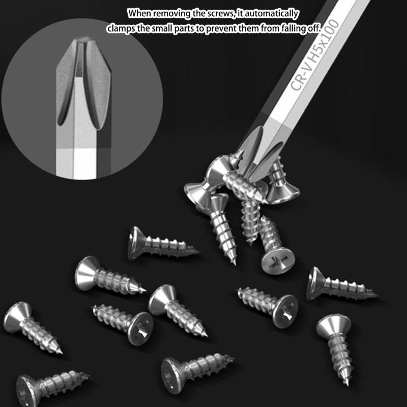 Long Screwdriver Magnetic Crossing Screwdriver Steel Screw Driver For Disassemble Toy Items Repair Tool 75mm/100mm