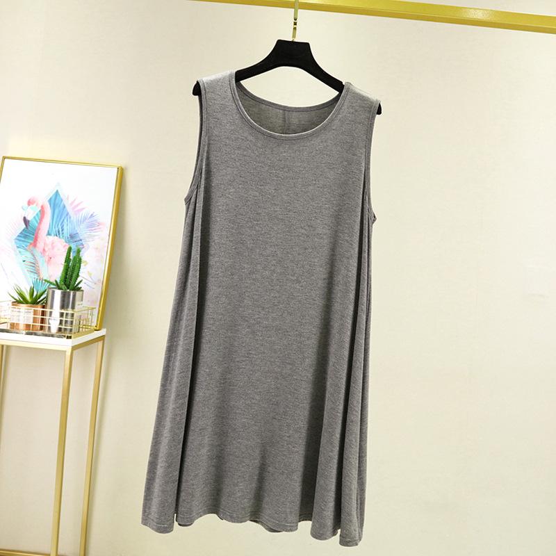 Plus Size Summer Modal Maternity Sleeveless Mid-Length Swing Dress