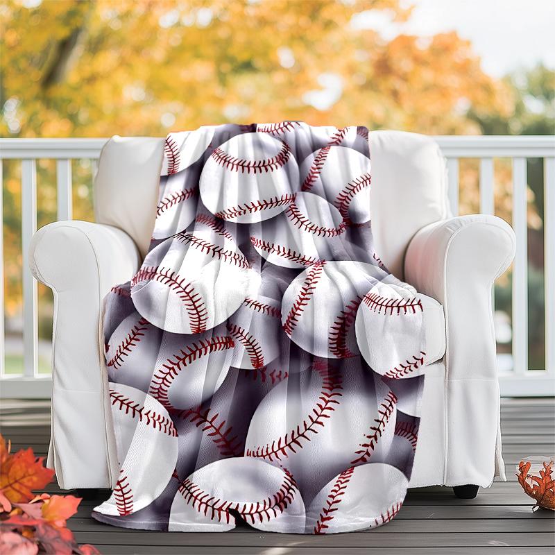 Baseball Theme Printed Blanket - Perfect for Couch, Bed, Travel & Outdoor Use | Machine Washable, Cozy & Durable.