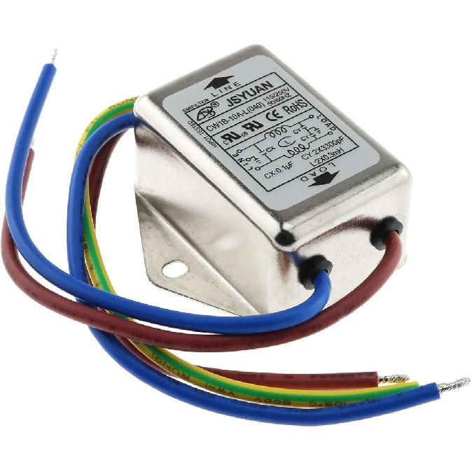 E-outstanding EMI Filter 115/250VAC 10A Suppressor Power Noise Filter With Wire