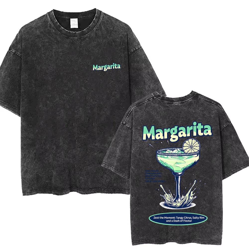Washed Vintage Negroni Please Cocktail Funny Meme T Shirts Men Women Cotton Oversized Tshirts Male Casual Short Sleeve Tshirt