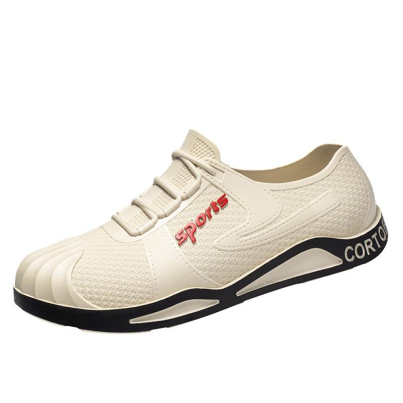 Low-top Rain Shoes Foam Water Shoes Men's Flat Bottom Lightweight Adult Waterproof Shoes Shallow Mouth Rubber Shoes Overshoes Non-slip Short Tube Work