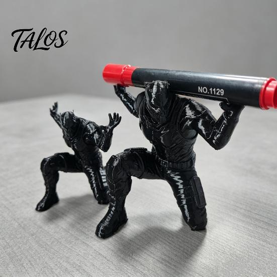 Tactical Hero Pen Stand, 3D Printed Desk Organizer, Action Figure Pencil Holder for Office, Collectible Gift