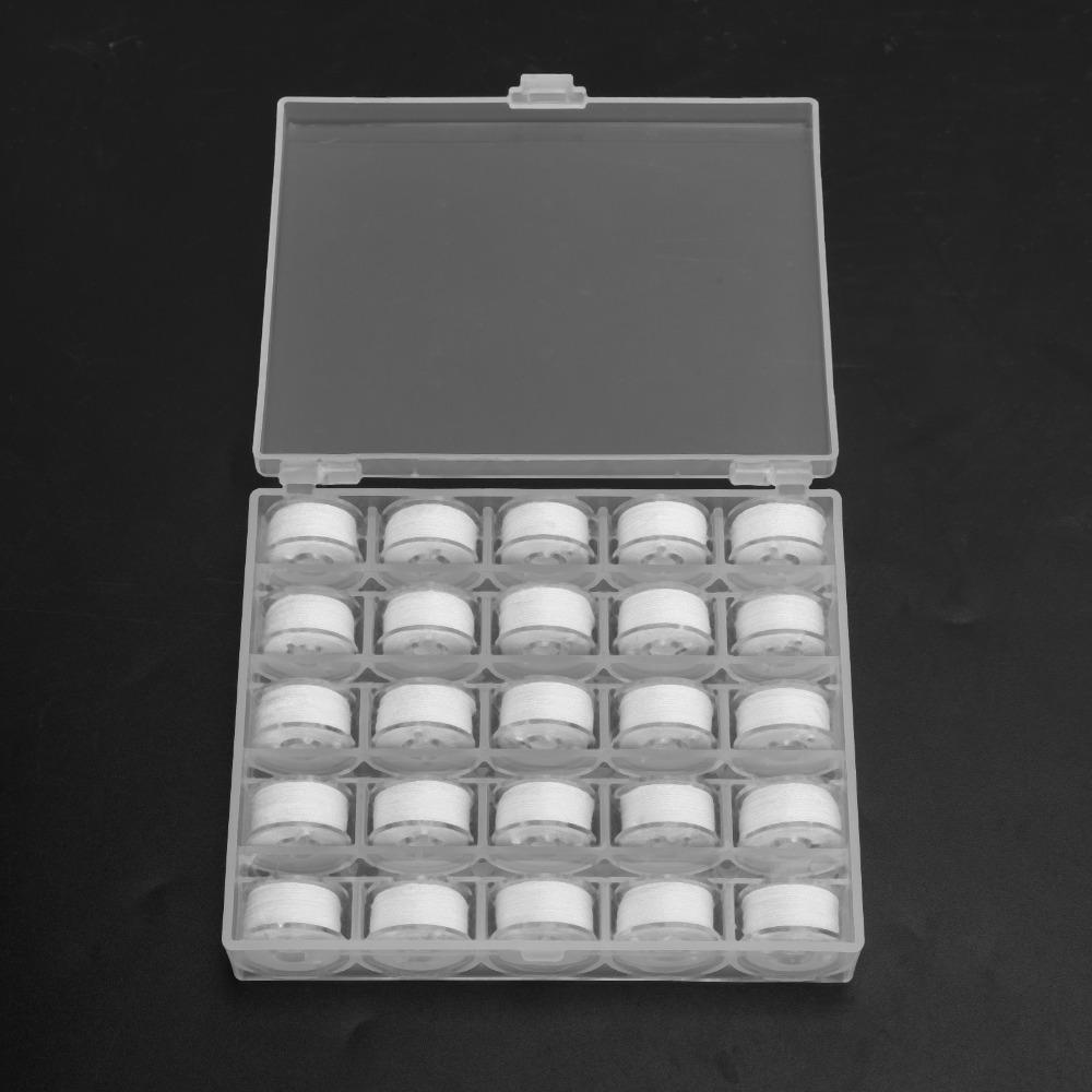 25pcs Soft Feel Prewound Bobbins White And Black Sewing Bobbins For Embroidery Machines
