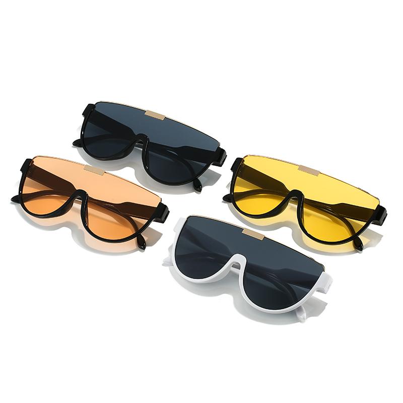 RUISIMO Vintage Semi-round Sun Glasses Women Fashion Monoblock Outdoor Goggle Shades Ins Trending  New Design Sunglasses