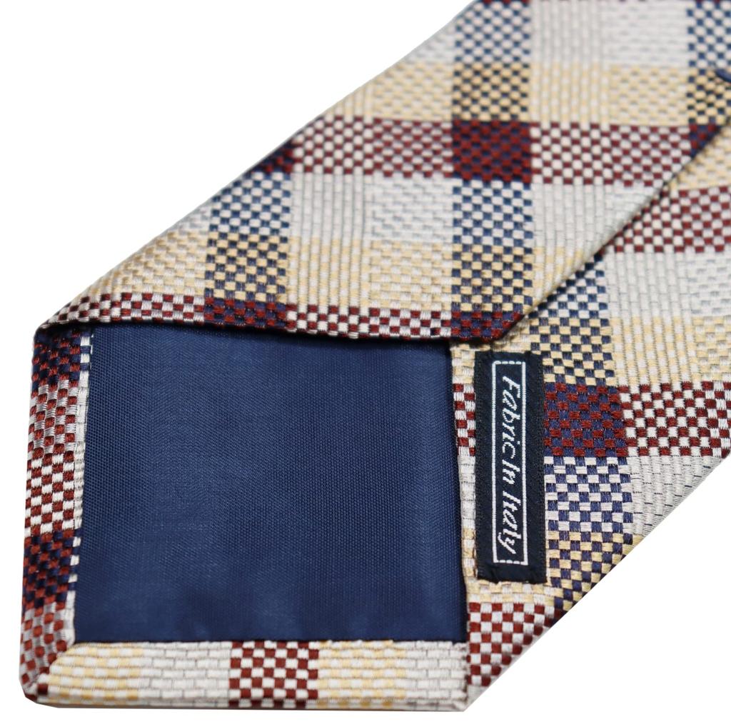 [Michiko London] Italienischer Stoff, Hergestellt in Japan, Stoff in Italien Krawatte, Marke KOSHINO, Karomuster, 100% Seide, Geschenk, Präsent, Herren, Damen,