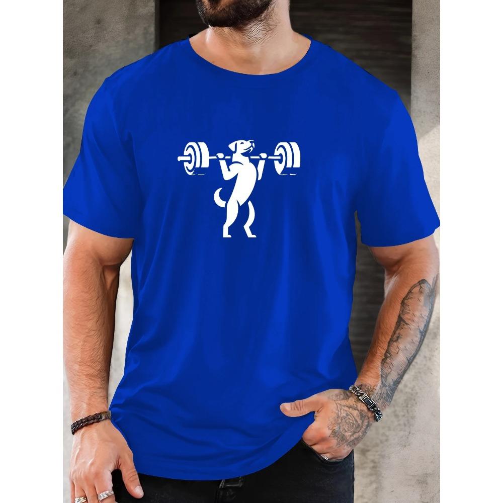 Summer Men's Cotton Oversized Tee English Letter Print Casual Streetwear Short Sleeve Breathable Round Neck