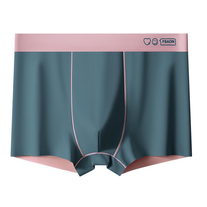 Men's Antibacterial Breathable Seamless Boxer Briefs - Large Size Summer Underwear for Teens