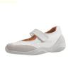 Fashion Cowhide Fashion Casual Ballet Shoes Flats 3Cm/6Cm Height-Enhancing Women 2025 New Summer White/silver Mary Jane Shoes
