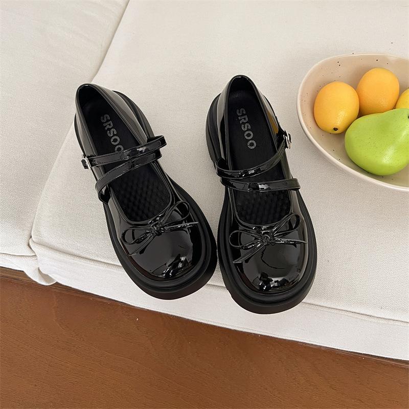 

Black French light mouth platform single shoes women s 2025 new summer with skirt retro heightened thick heel Mary Jane shoes 40 чорний