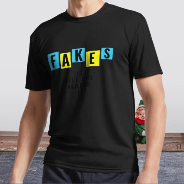 New Shirt Fake It Till You Make It Active Logo T-Shirt Funny Size S to 5XL L