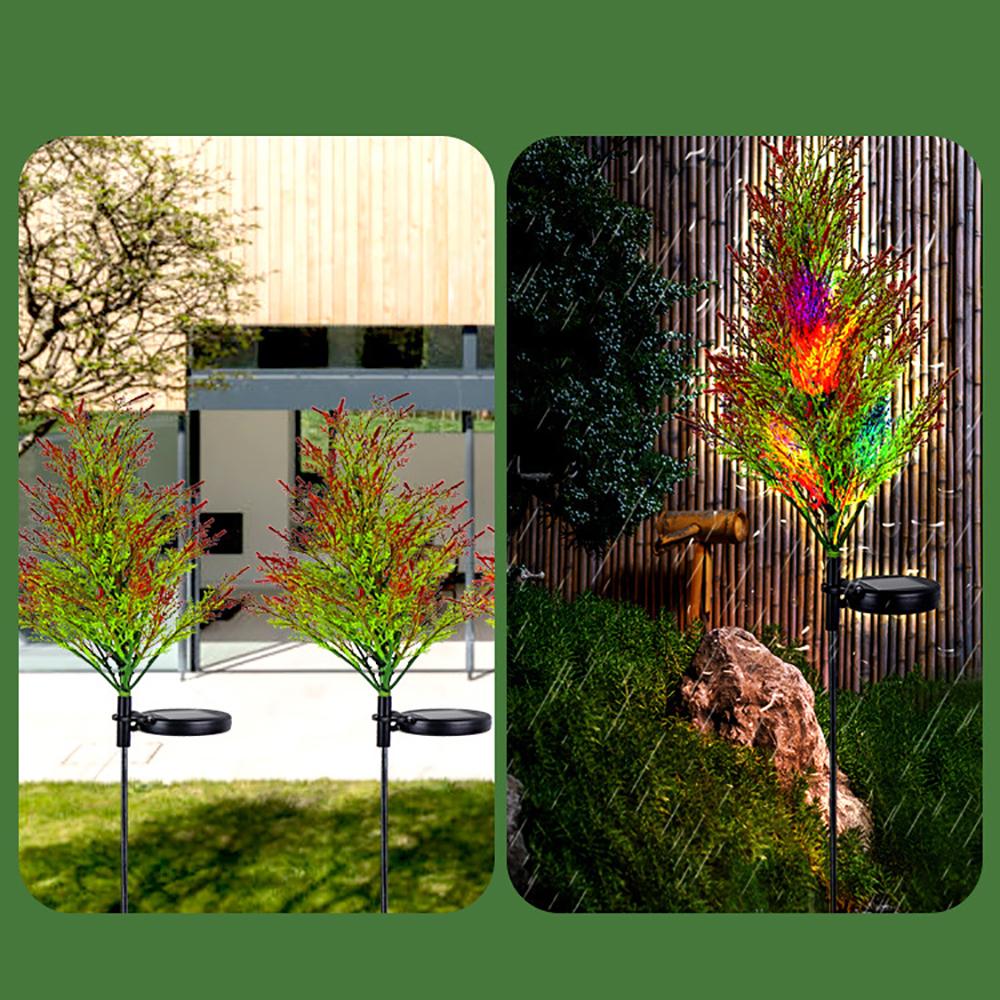 2PCS Solar Garden Lights Christmas Tree Outdoor Pathway Yard Lights Decorations