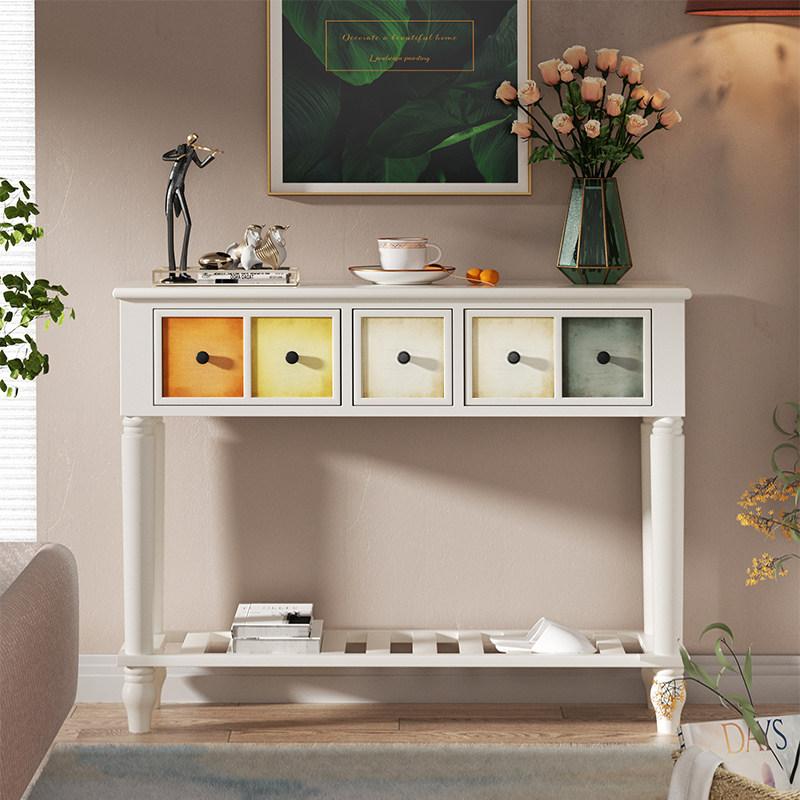 Solid Wood Entryway Cabinet, Narrow Hallway Storage & Shoe Organizer, Large Capacity Wall-Mounted Console Table for home Decor