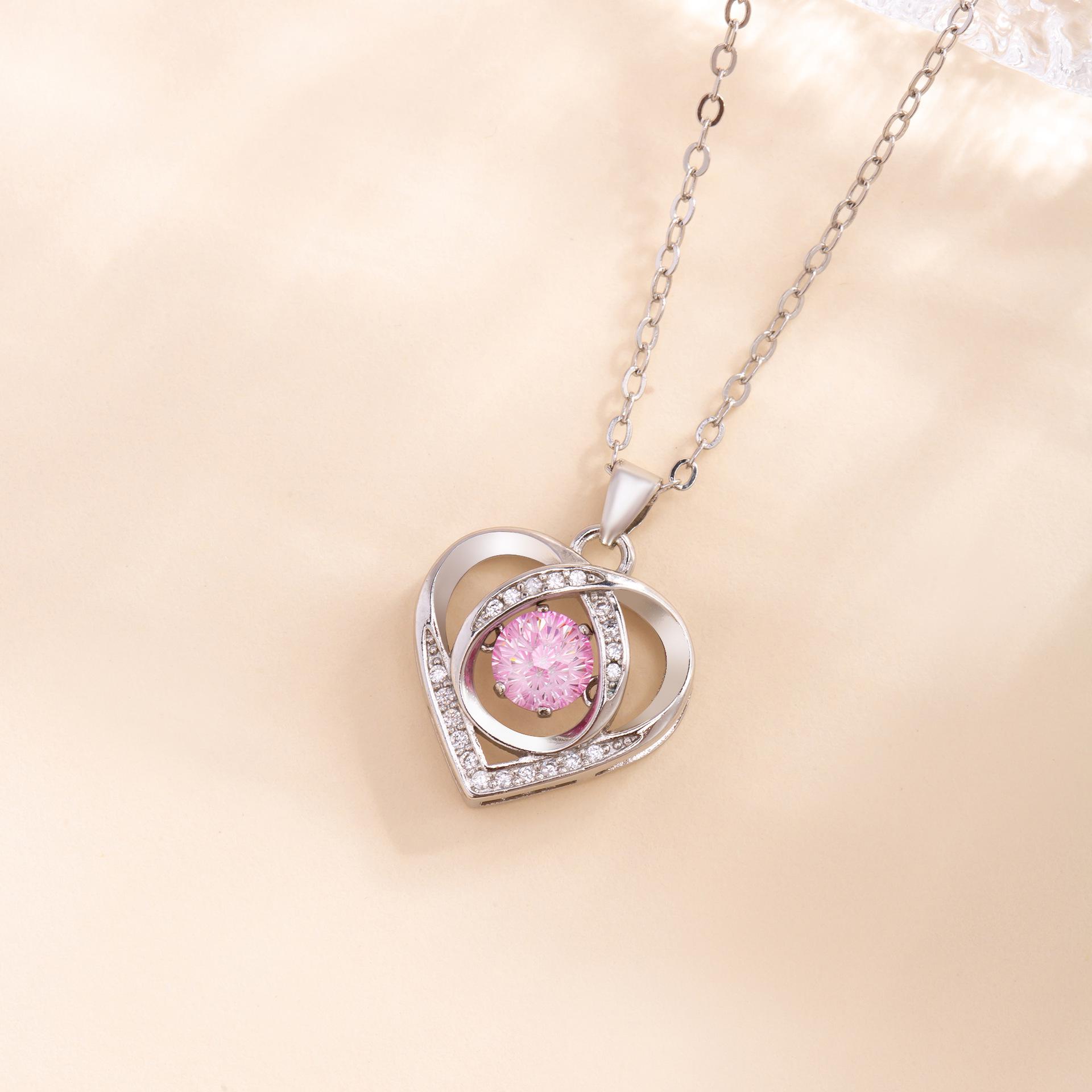 

Heart Necklace for Women: Elegant Luxury Clavicle Chain Gift for Girlfriend - 2025 Christmas Edition розовый