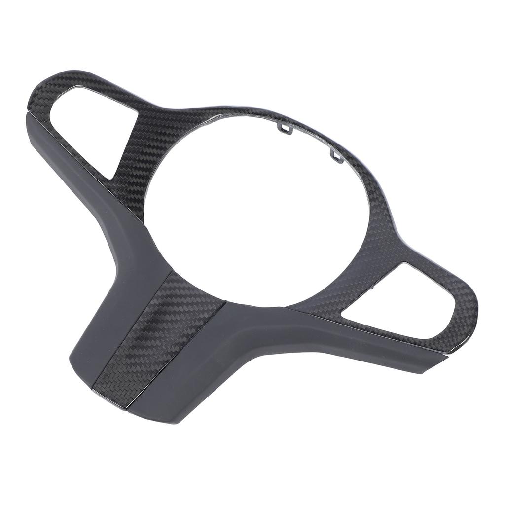 Carbon Fiber Steering Wheel Frame Trim Fadeproof Nappa Leather Steering Wheel Button Panel Trim for