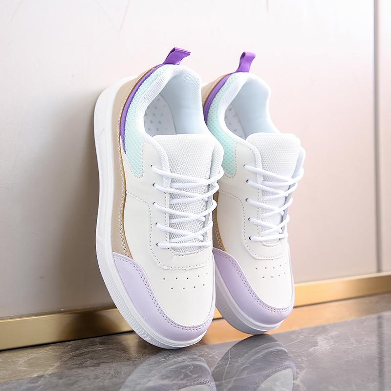TUINANLE Sports Shoes for Women Lace Up Casual Leather Platform Sneakers Female Breathable Running Shoes