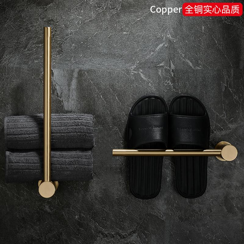 Bathroom Brass Towel Rack No Drill Wall Mounted Gun Grey Towel Holder for Hotel Bathroom