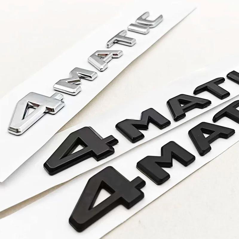 For Mercedes Benz 4MATIC Fender Side Badge Rear Trunk Emblem Decals ABS Car Styling Logo 4 MATIC Auto Sticker Accessories LJ6