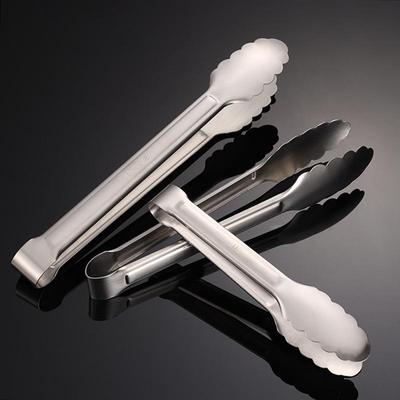 304 Stainless Steel One-Piece Sanded Food Tongs for Kitchen, Barbecue, Steak, and Buffet.