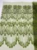 African Heavy Beaded Net Lace Fabric French Bridal Sequins Lace Fabric 2026 Luxury Nigerian Tulle Lace Fabric Couture Materie
