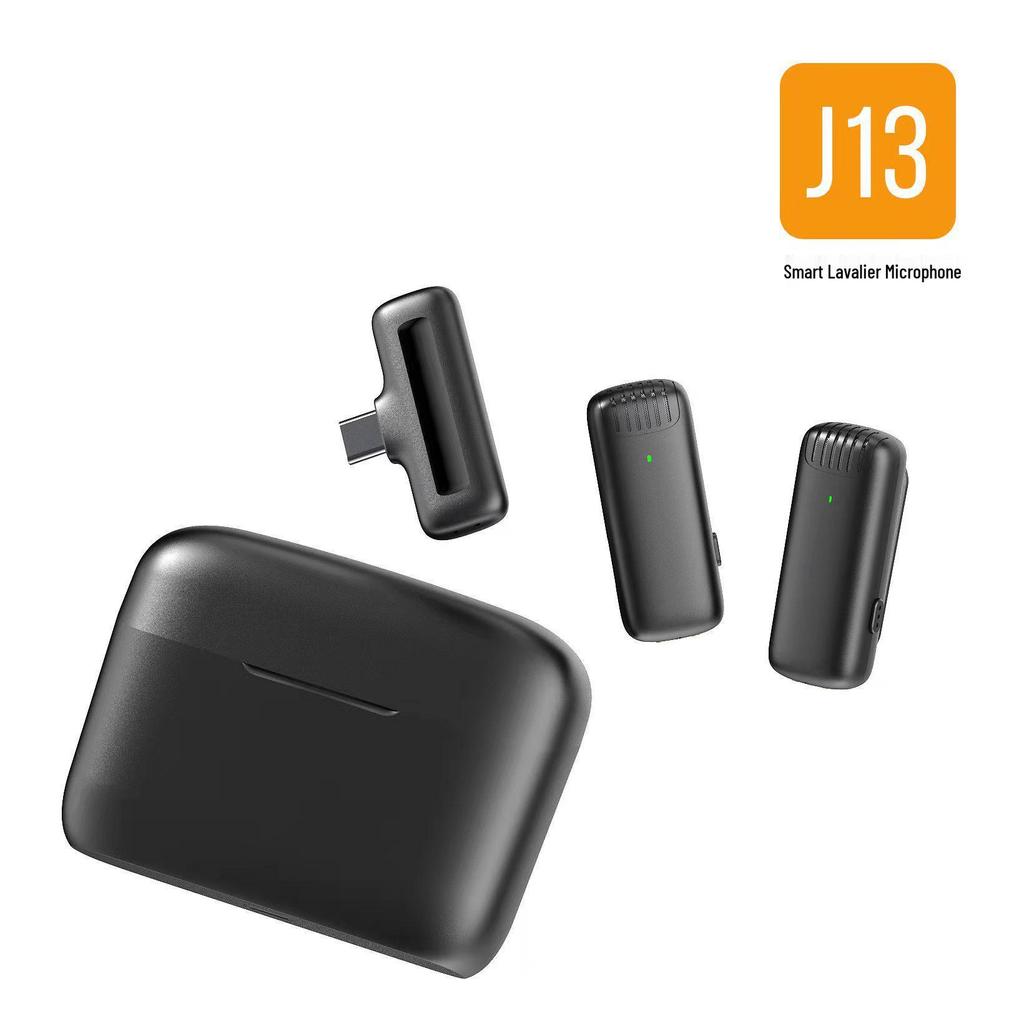 J13 Wireless Lapel Microphone with Charging Case for Live Streaming & Mobile Recording