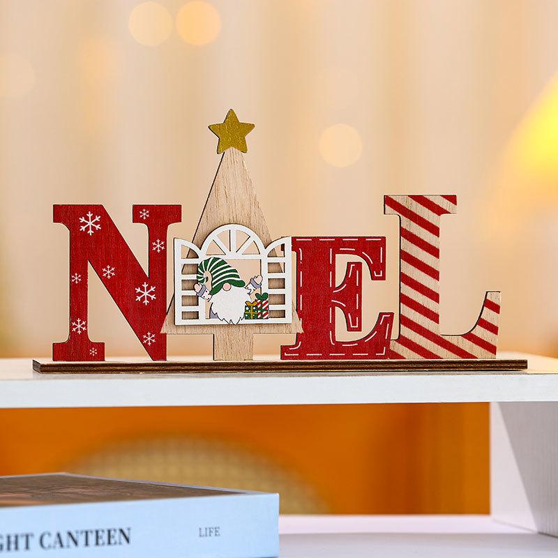 Christmas DIY English Letter Brand Wooden Tabletop Small Tabletop Set Christmas Gifts