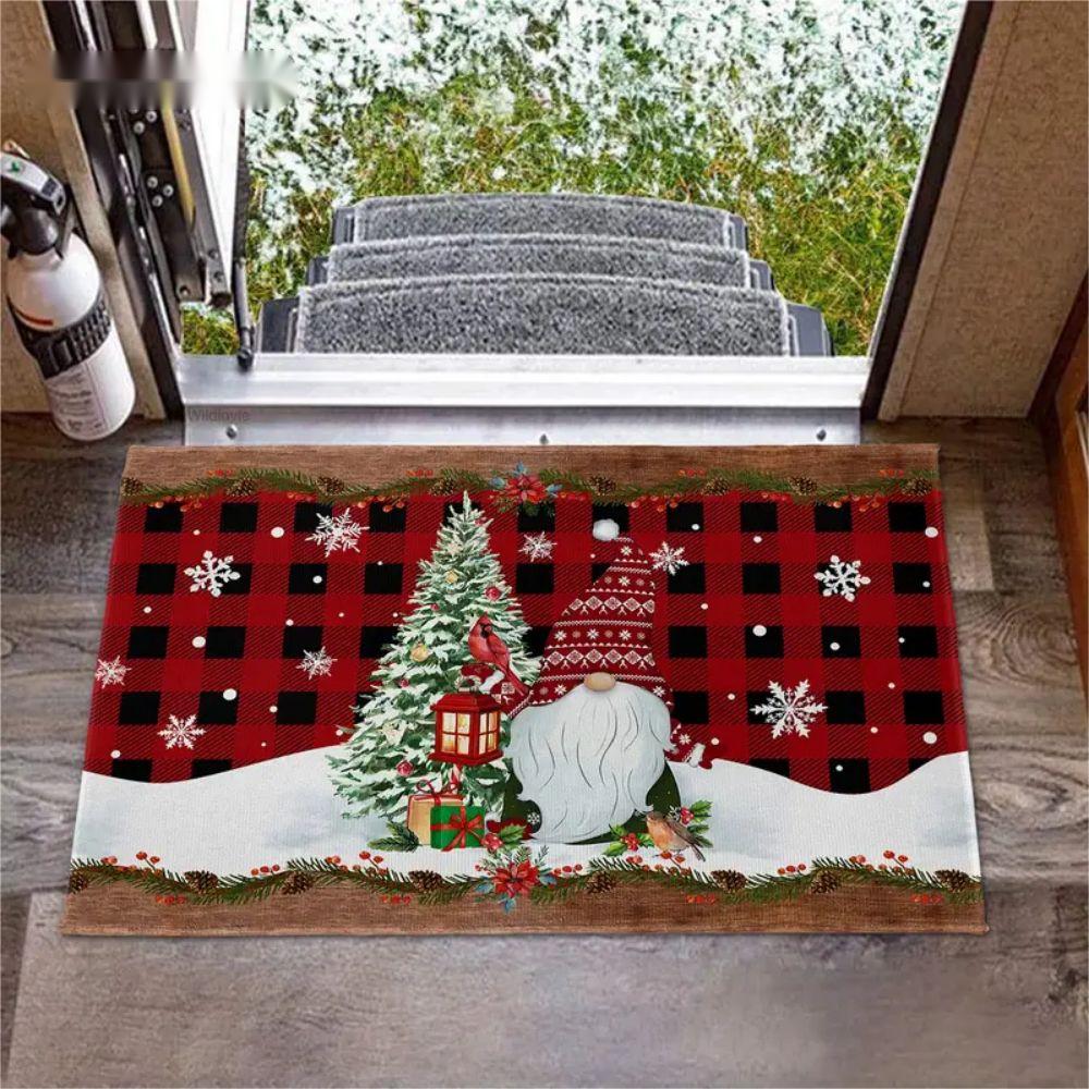 VIKAMA Christmas Decorative Floor Mat, Christmas Snowman Carpet, Indoor and Outdoor Entrance Floor Mat, Festival Home Decoration
