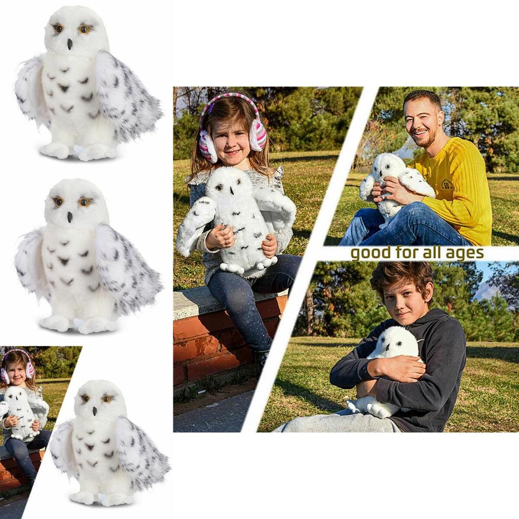 Adorable Wizard Snowy Owl Plush Toy Soft Stuffed Doll For Kids Christmas Gift